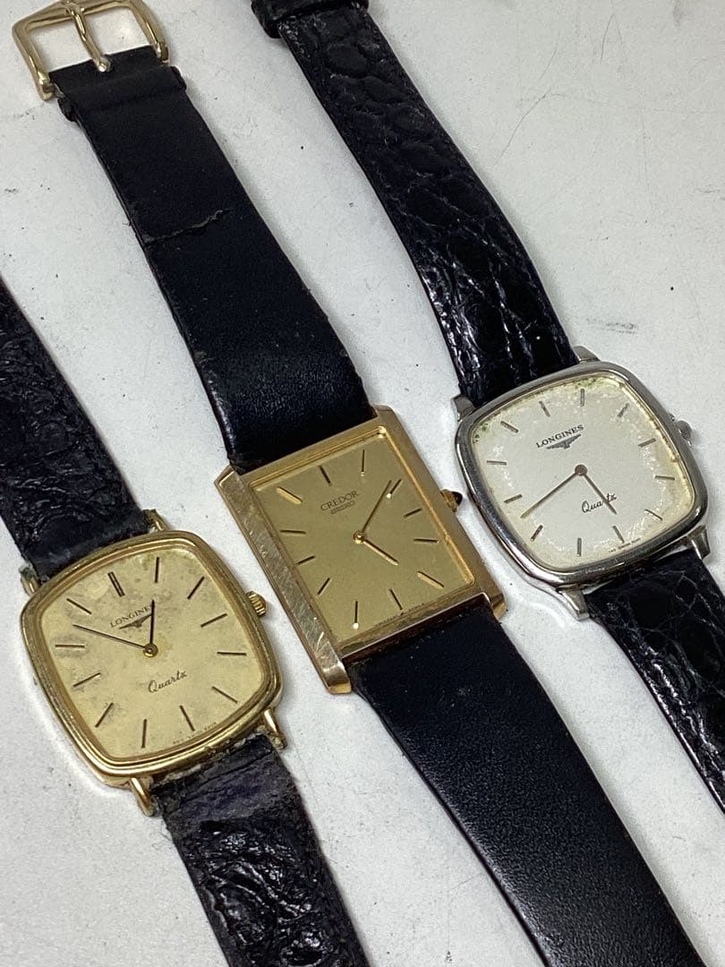 G*i様 ジャンク　LONGINES、SEIKO クォーツ 時計 金色 スクエア