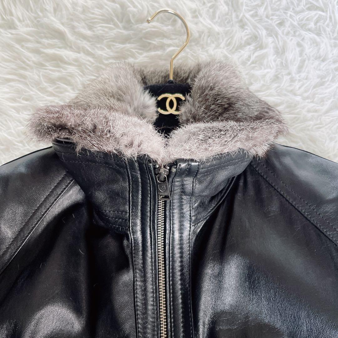 【BLACKLABEL CRESTBRIDGE】ライダースジャケット 羊革 黒M