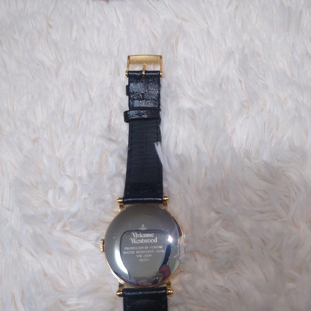 Vivienne Westwood 黒レザー腕時計 オーブ