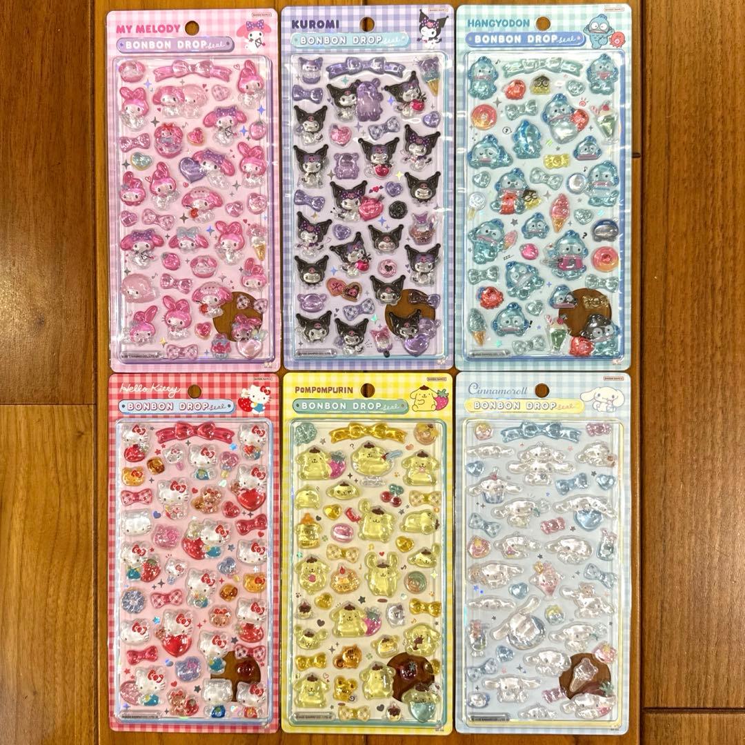 【正規品】ボンボンドロップシール　サンリオ　キティ　シナモン　ハンギョドン