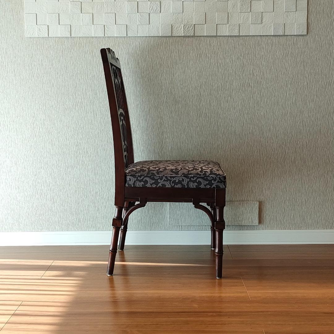 シノワズリ　ヴィンテージチェア　透かし彫り　リビングチェア②