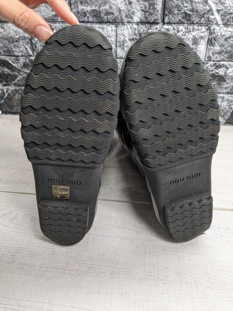 【箱付】MIUMIU　ミュウミュウ　レインブーツ　ブラック　黒