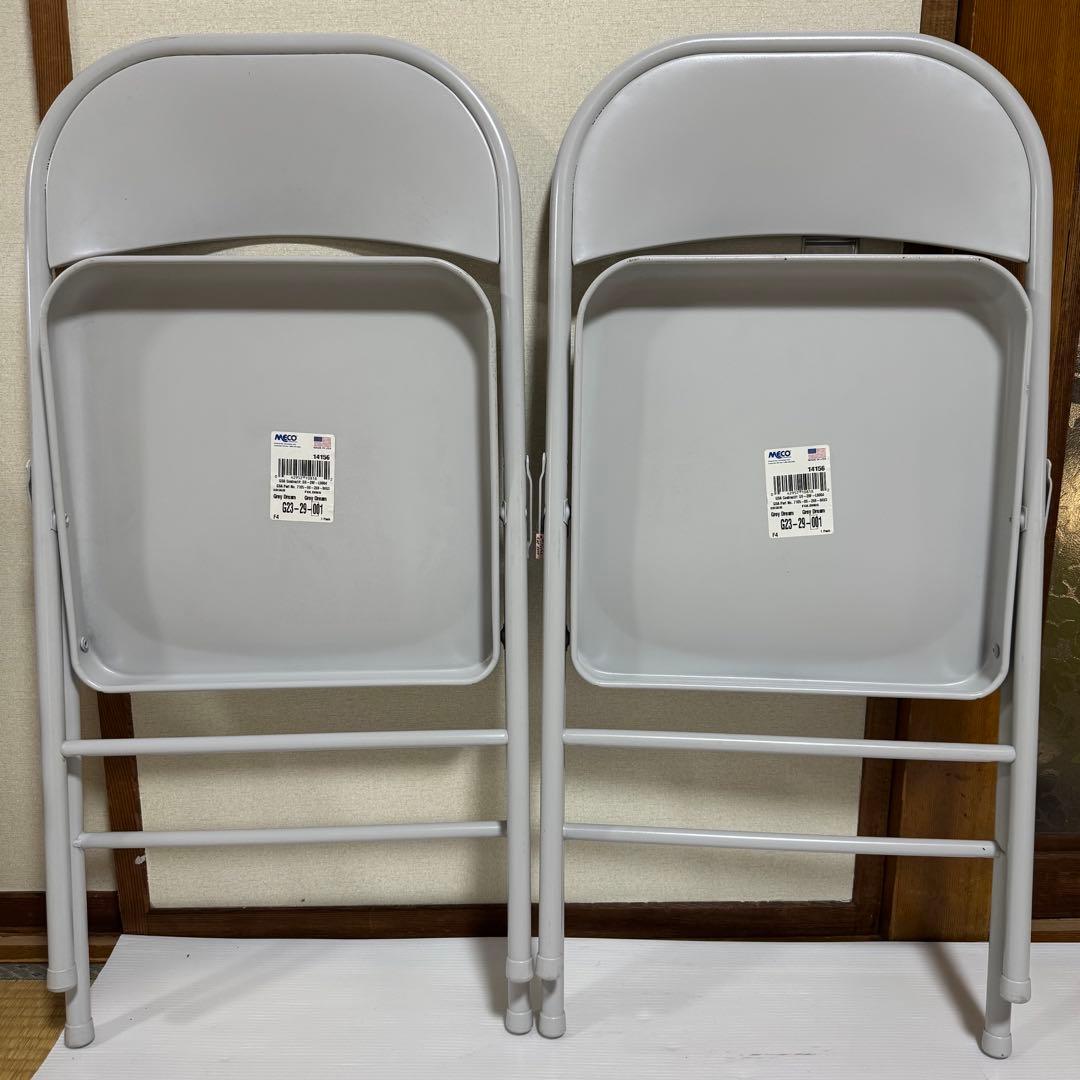 米軍放出品　MECO 折り畳みイス オフィス パイプ椅子 4脚