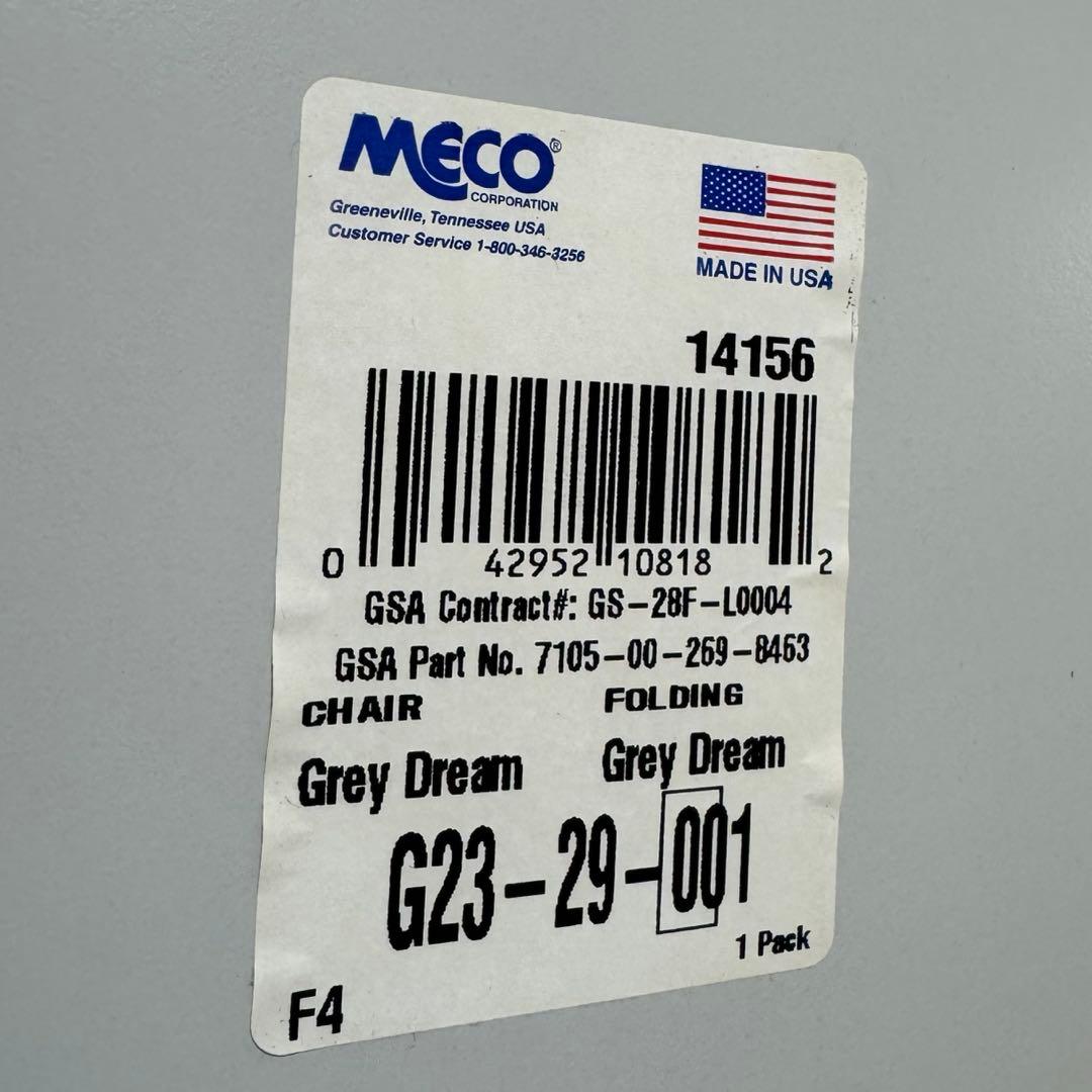 米軍放出品　MECO 折り畳みイス オフィス パイプ椅子 4脚