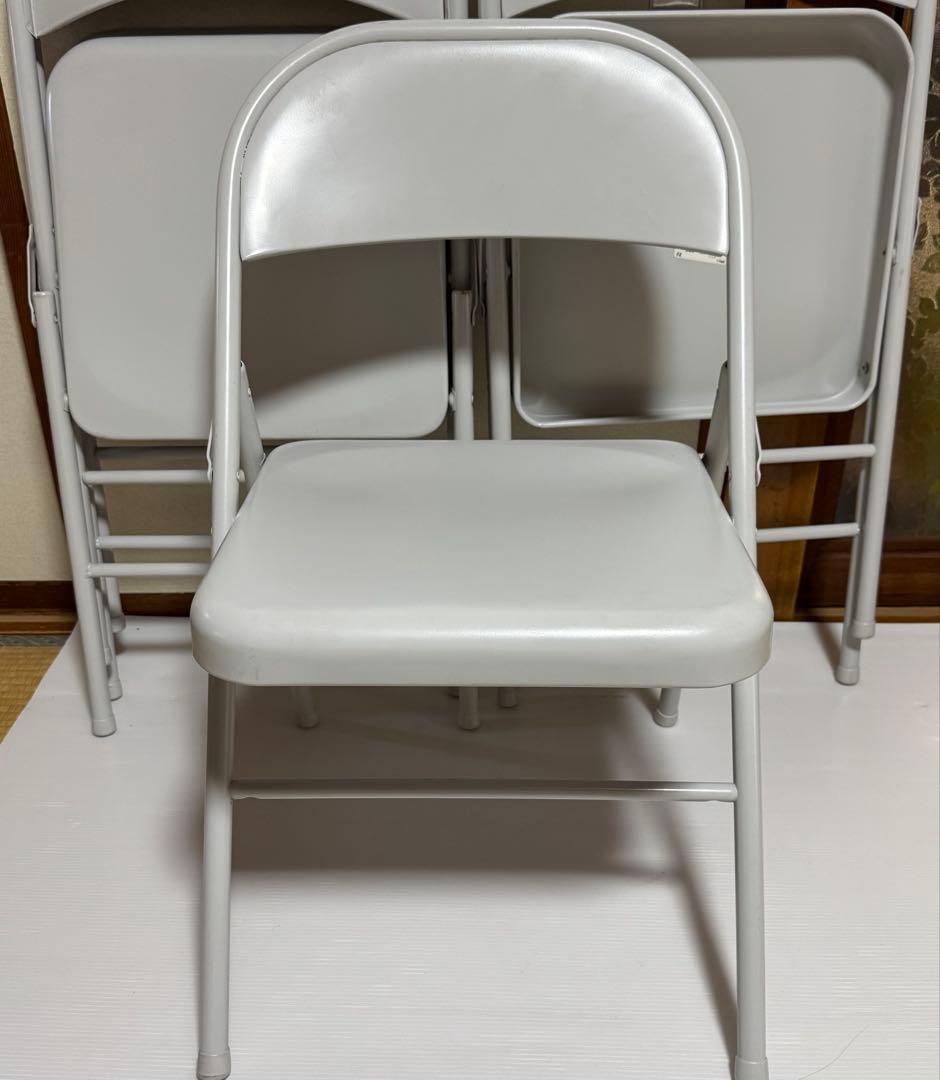 米軍放出品　MECO 折り畳みイス オフィス パイプ椅子 4脚