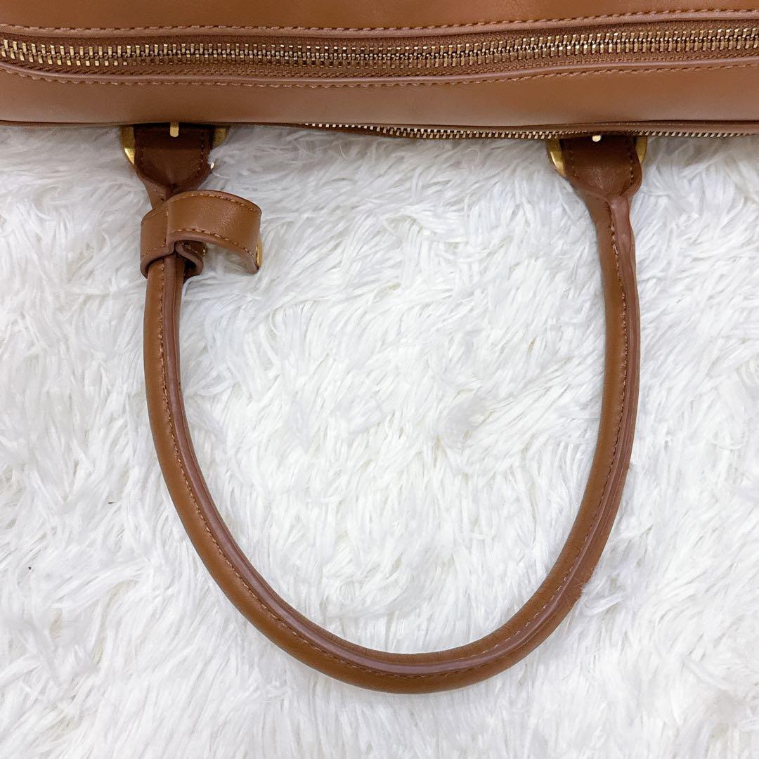 未使用級✨✨ZARA ザラ　ジッパーボストンバッグ　キャメル