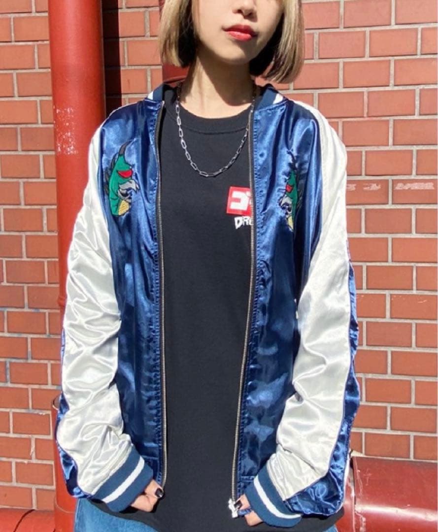 【希少】PUNK DRUNKERS×GODZILLA　コラボスカジャン　ガイガン