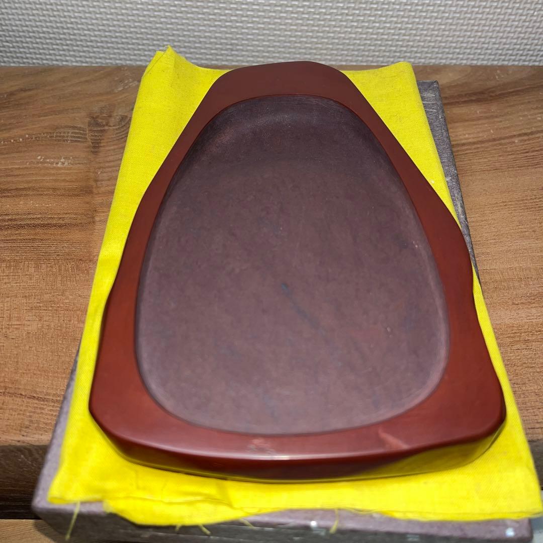 ⭕️岩手県　紫雲石硯　佐藤鐡治　天然硯　新品　石紋綺麗　レアな作品