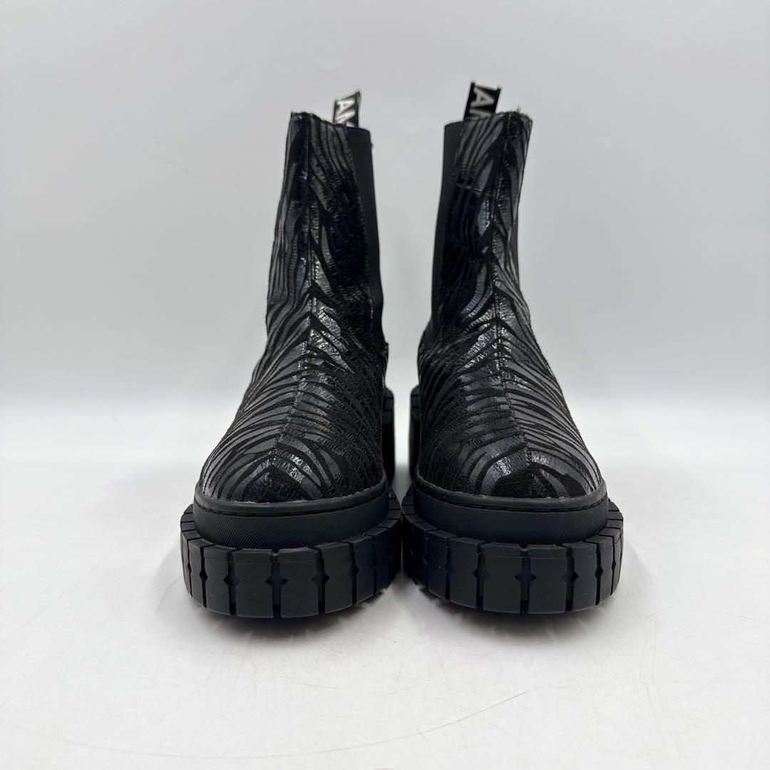 【未使用】NO NAME ノーネーム サイドゴア ブーツ 厚底 ゼブラ柄