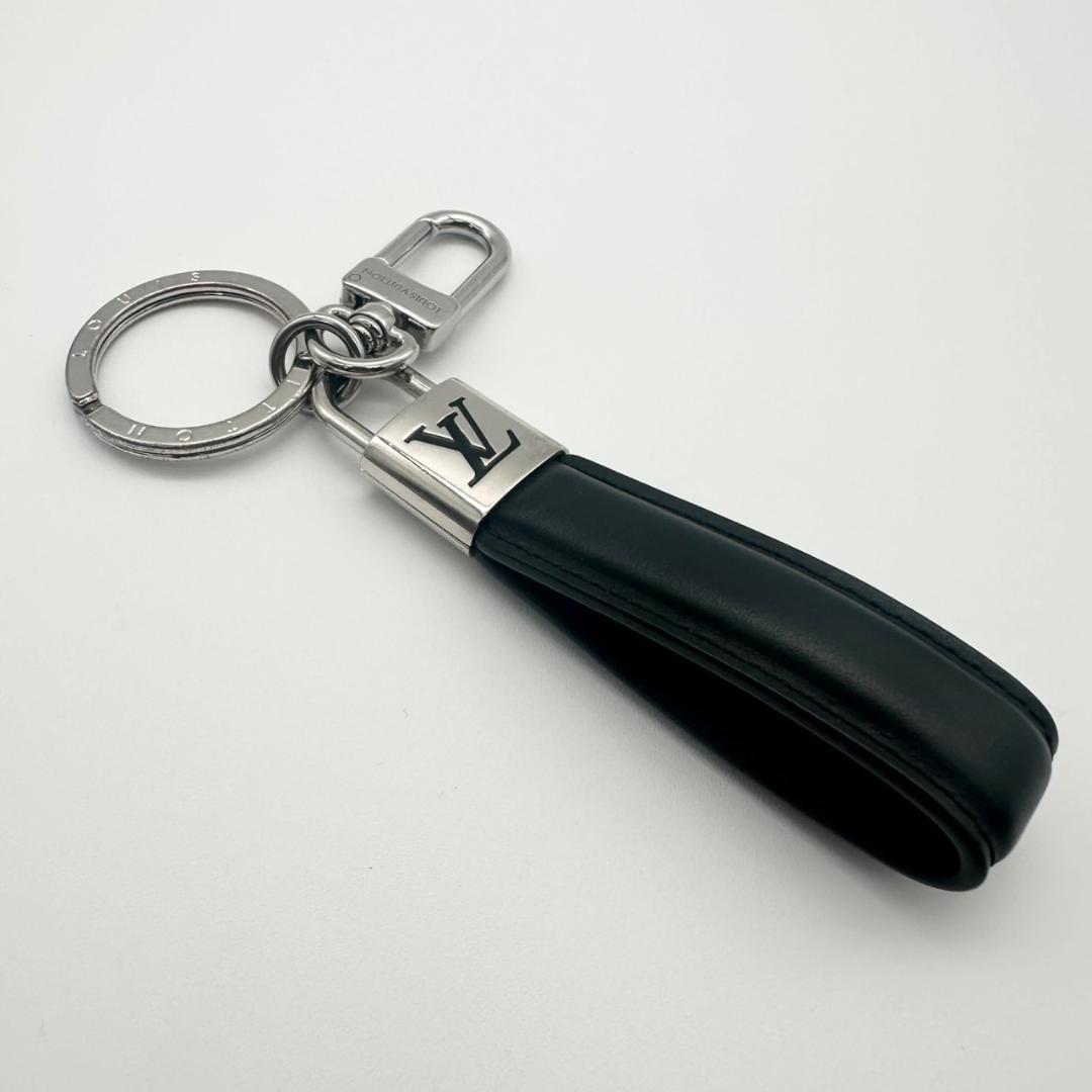 ルイ・ヴィトン キーホルダー M00745 ブラック レザー キーリング