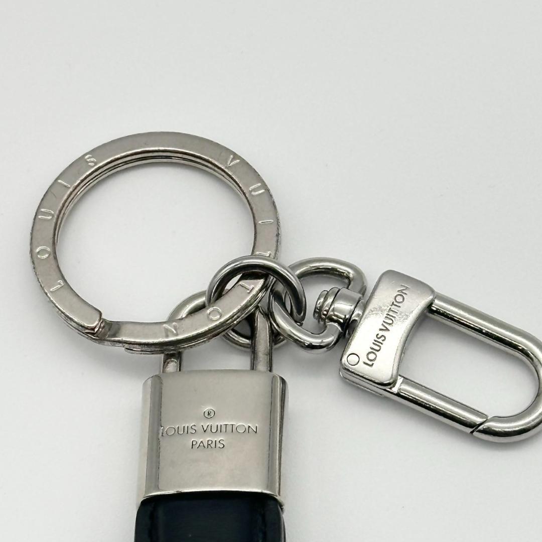 ルイ・ヴィトン キーホルダー M00745 ブラック レザー キーリング