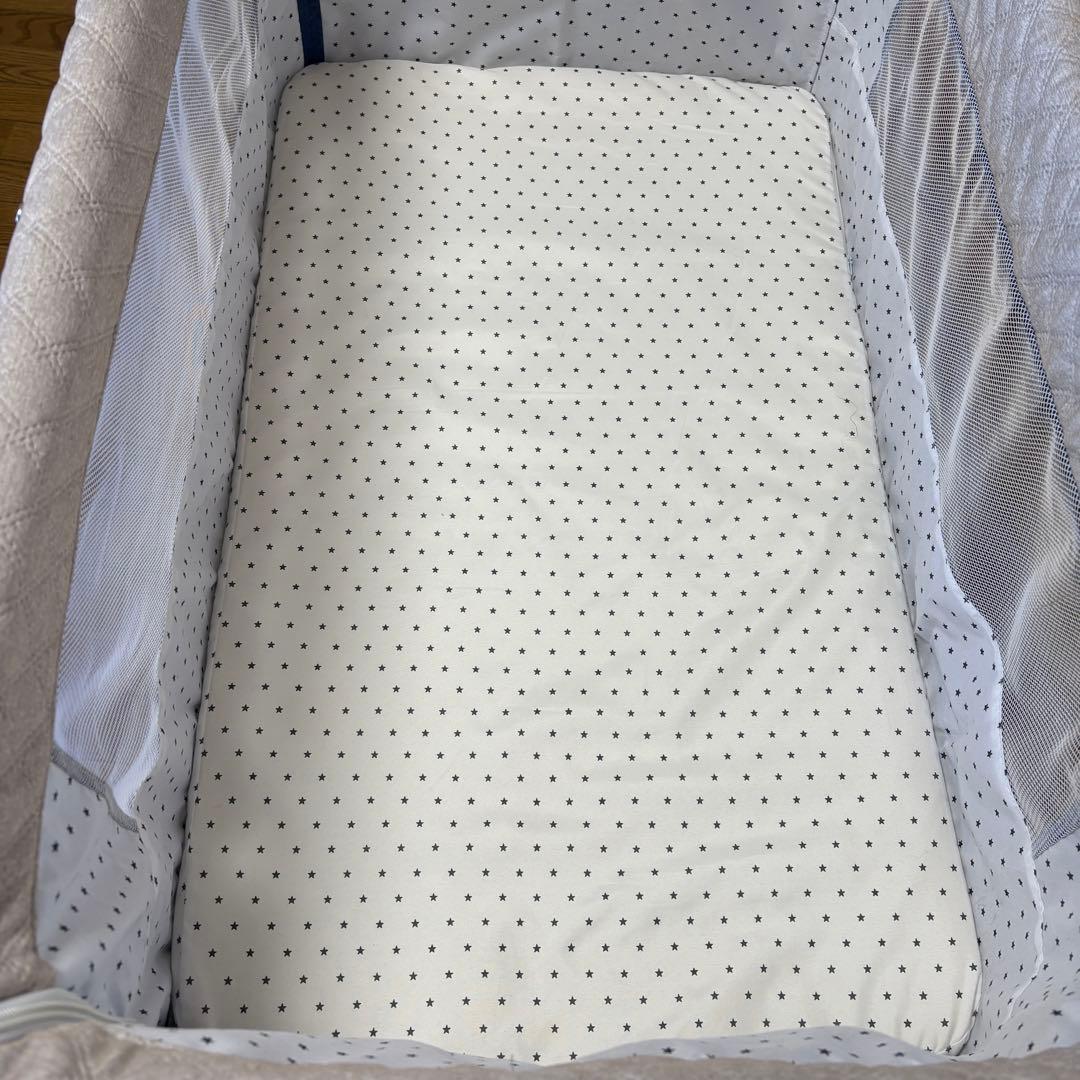 ベビーベッド 添い寝 高さ6段階 蚊帳 キャスタ 収納・持運びバッグ付 簡単組立