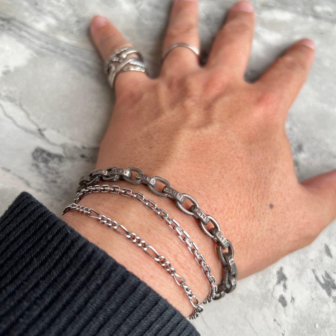 VINTAGE ヴィンテージ エングレーブチェーン ブレスレット 刻印 梵字