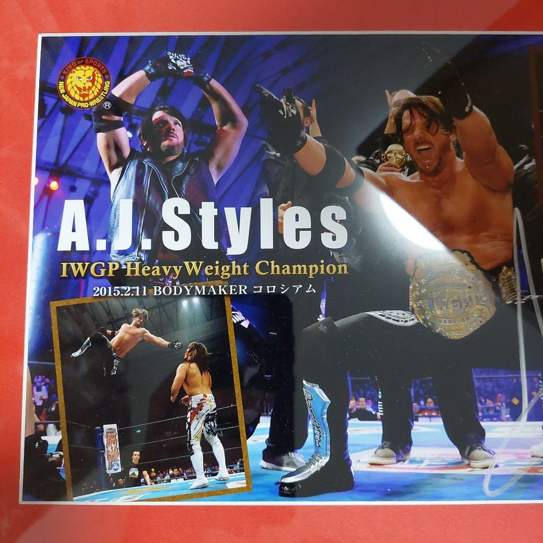WWE　(元新日本プロレス) AJスタイルズ 直筆サイン入りフォトフレーム