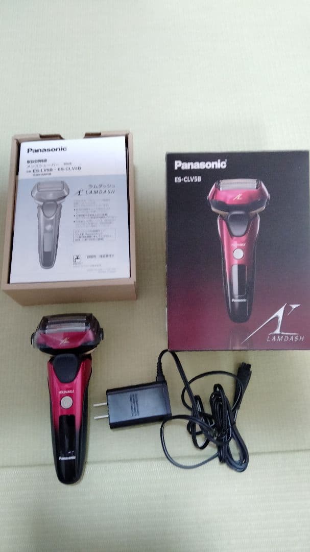 ☆Panasonic・ラムダッシュ赤　5枚刃・替刃交換済・ES-CLV5B-R☆