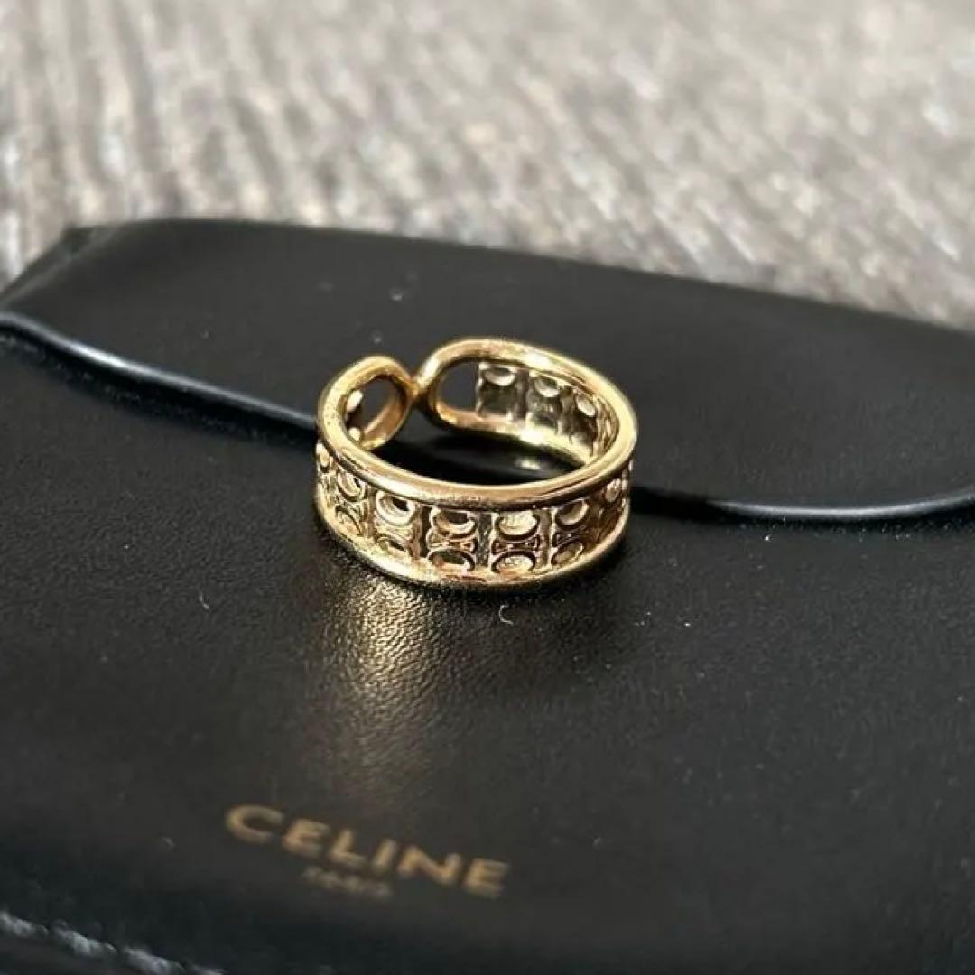 【美品】CELINE セリーヌ トリオンフ マルチリング ゴールド サイズ52