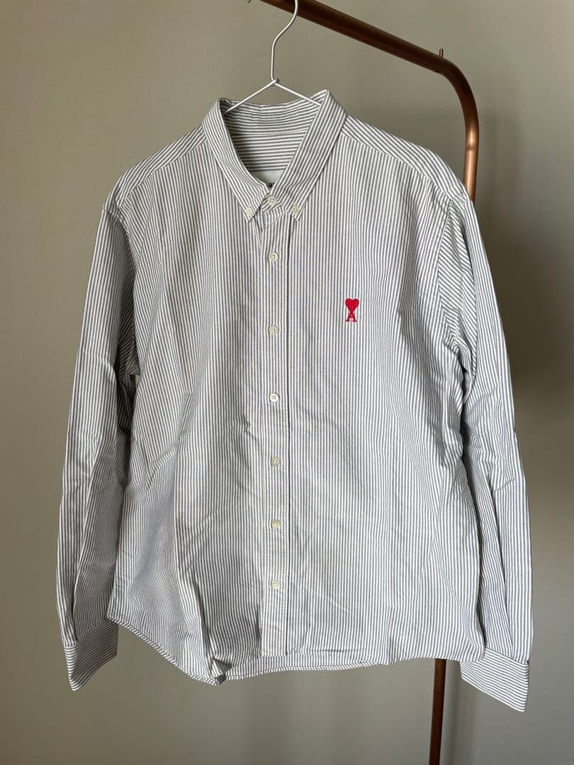 ami ストライプ 長袖シャツ