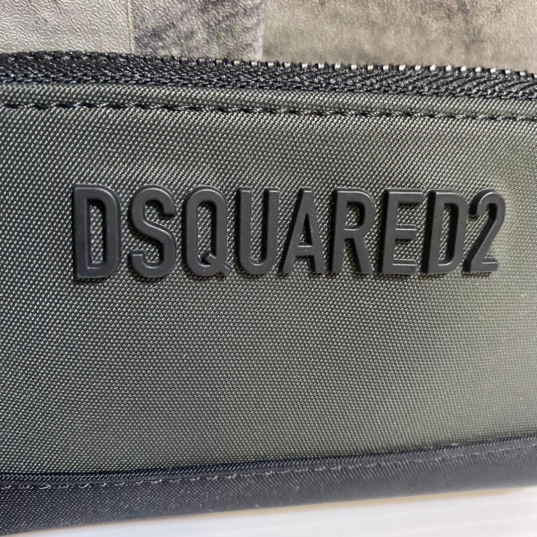 【未使用品】Dsquared2　ロゴジップミニウォレット　ブラック×カーキ
