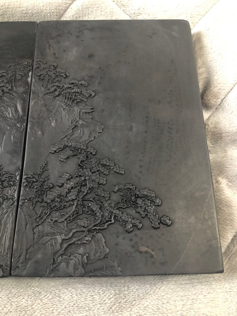 硯 对硯 山水紋 すずり 端溪硯 文房四寶 書道用品 端渓硯