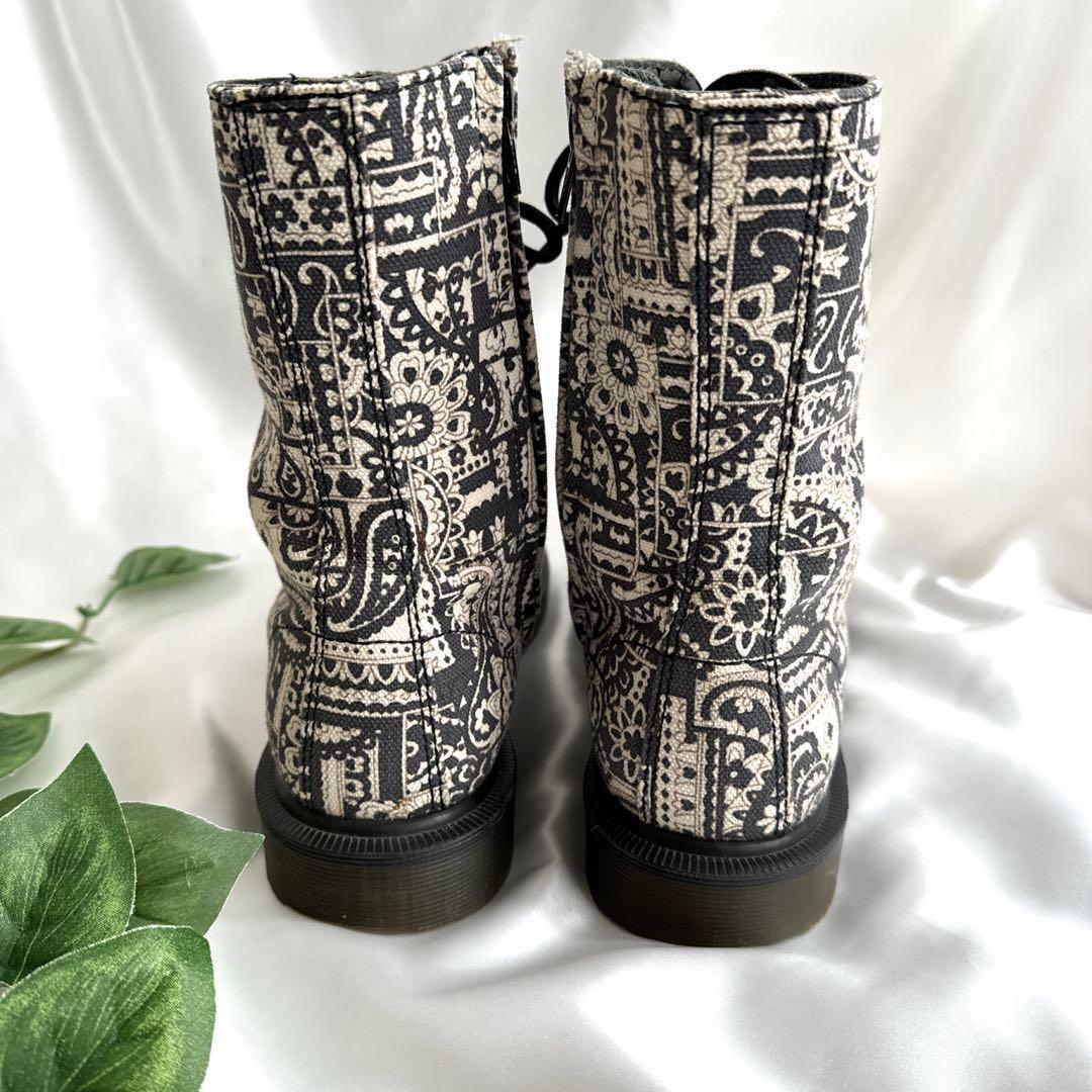 コラボ　希少　ドクターマーチン　ワイズ　総柄　9ホール　サイドジップ　ブーツ