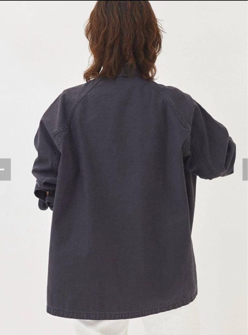 ⭐️plage ⭐️ Army シャツ ジャケット　ブラック　36