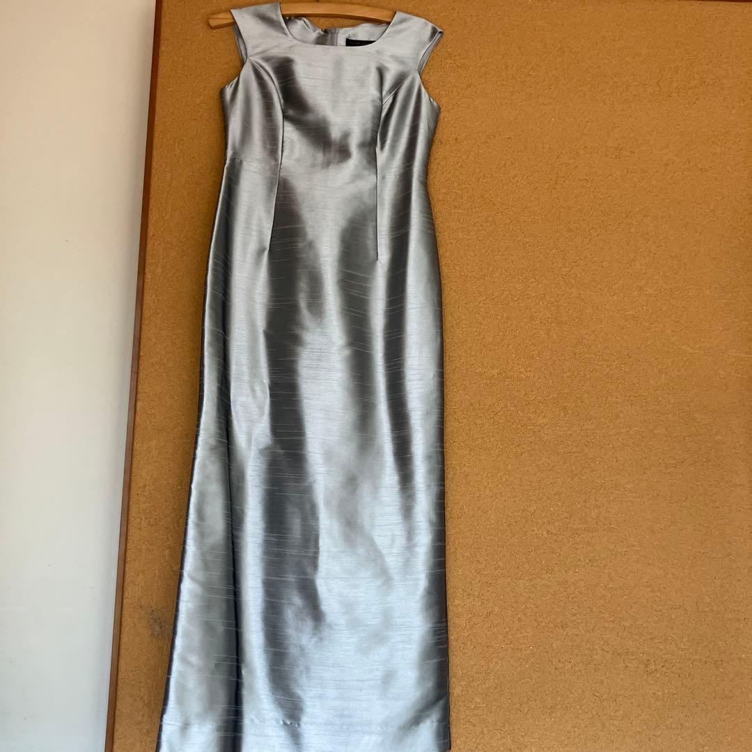 東京ソワールドルチェマザーズドレス シルバーシャンタンジャケットロングドレス