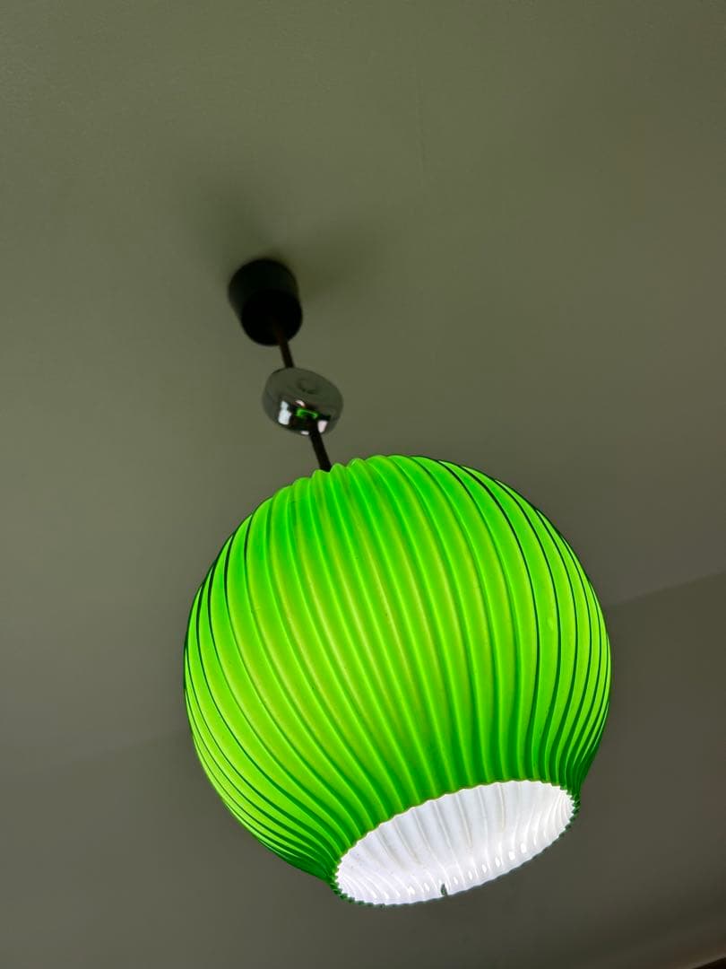 ペンダントライト　アンティーク　グリーンガラス 天井照明