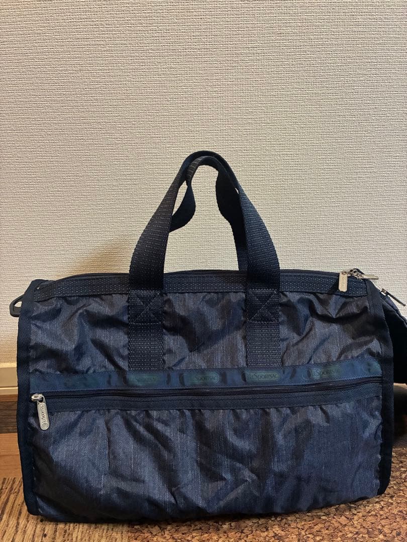 新品　レスポートサック ボストンバッグ　濃いデニムブルー×ネイビー