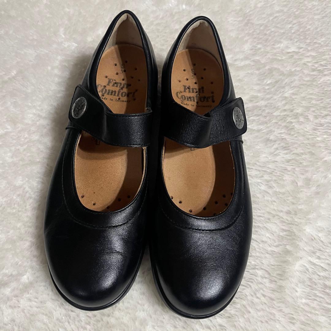 【極美品】Finn comfortフィンコンフォート 本革 黒 レザー
