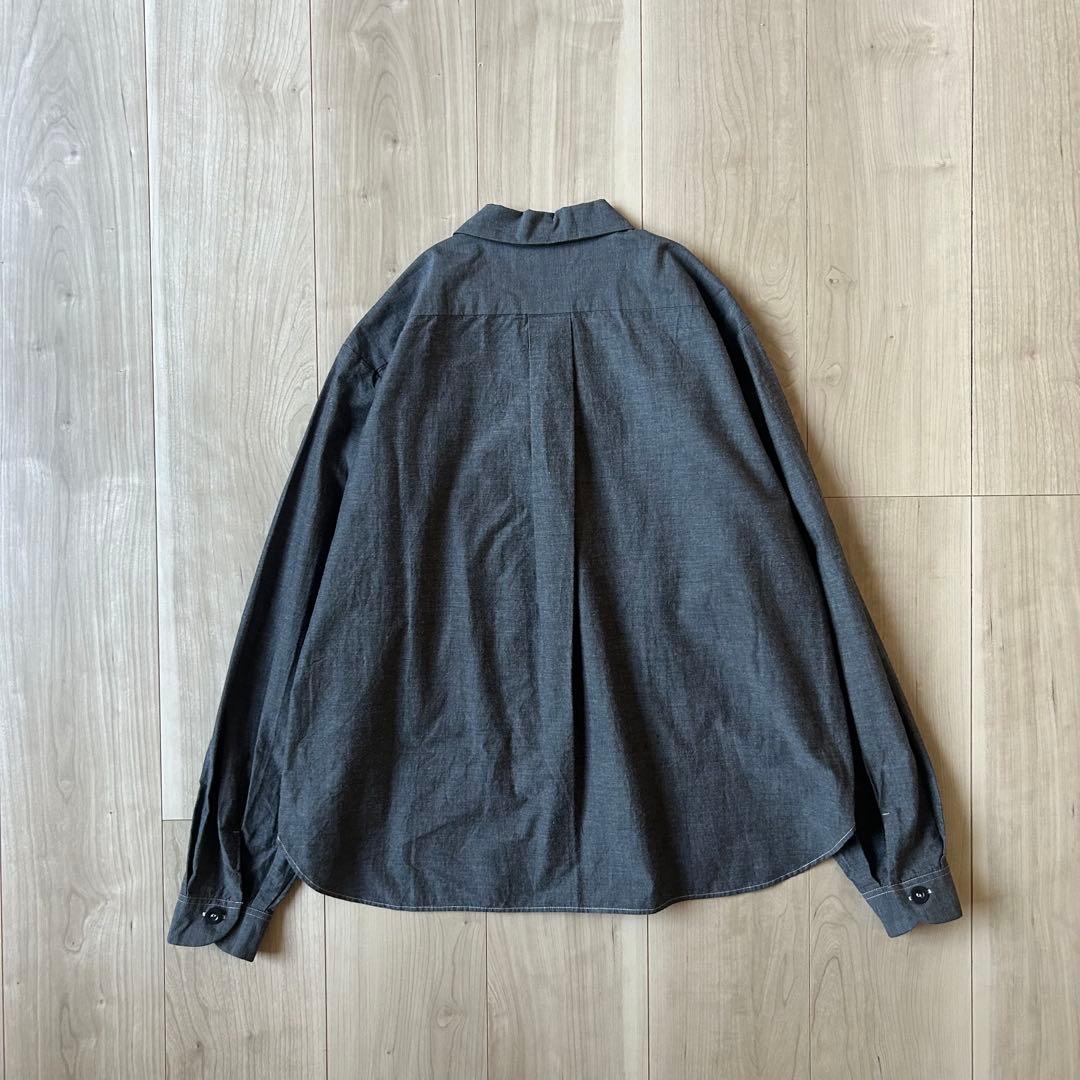 新品タグ付き＊DANTON コットンポプリンレギュラーシャツ 34 グレー