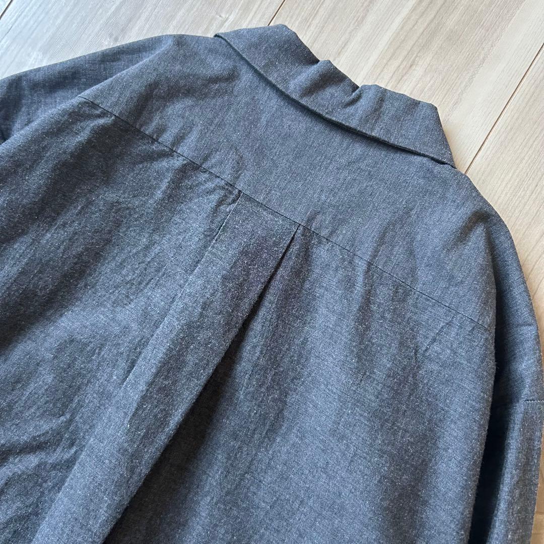 新品タグ付き＊DANTON コットンポプリンレギュラーシャツ 34 グレー