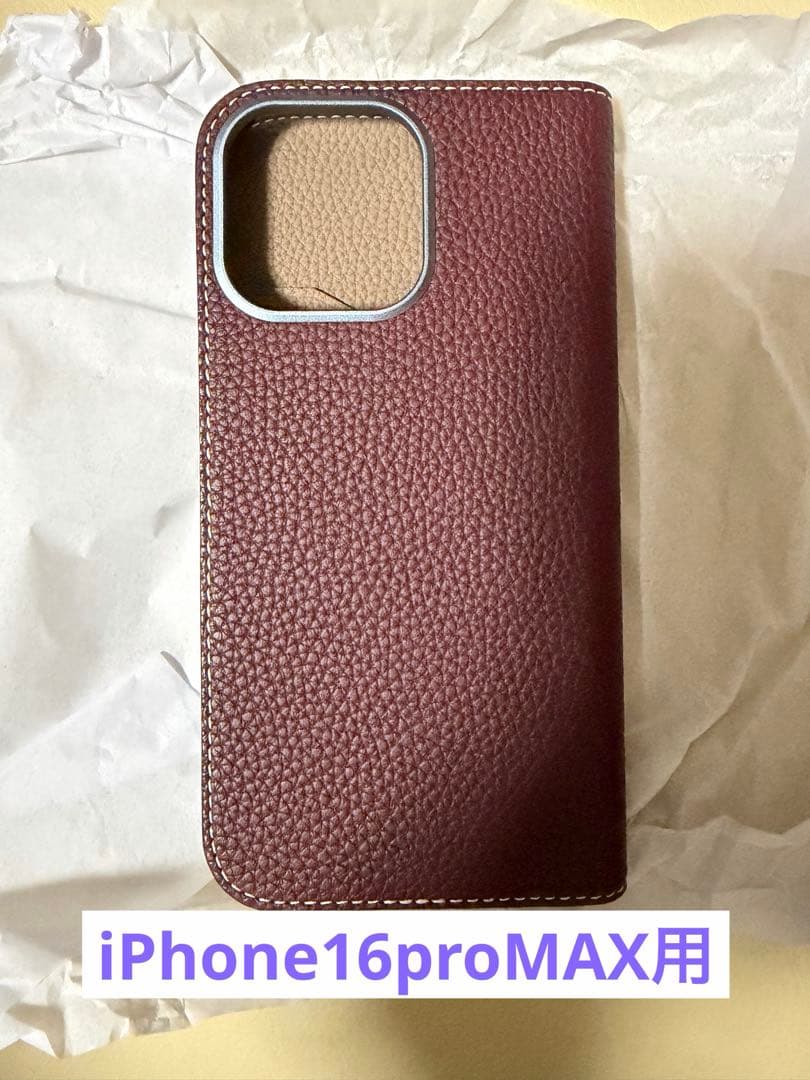 ボナベンチュラiPhone16proMAX用 ダイアリー型ケース ボルドー
