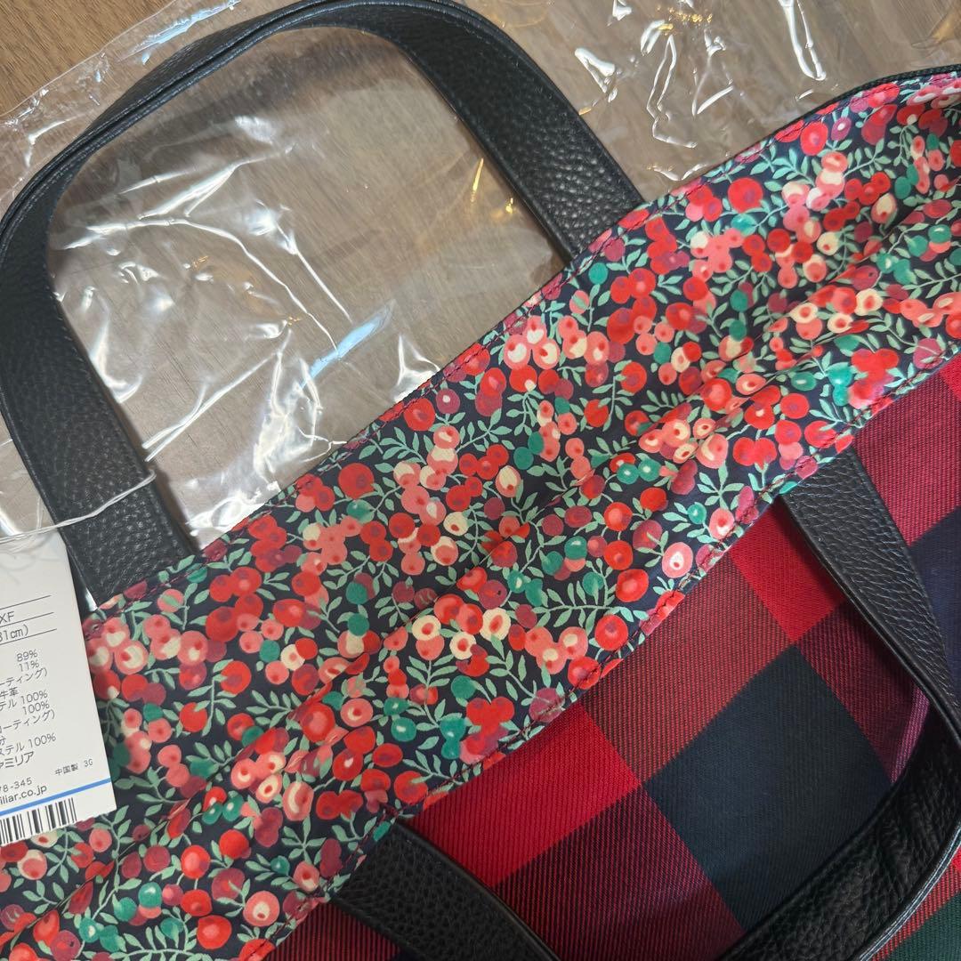 ファミリア　VIPバッグ　2023 限定　レア　赤チェック本革　familiar