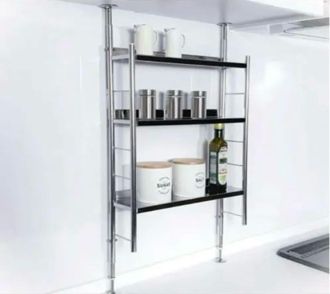 燕三条製 ステンレス 調味料ラック 突っ張り式 3段