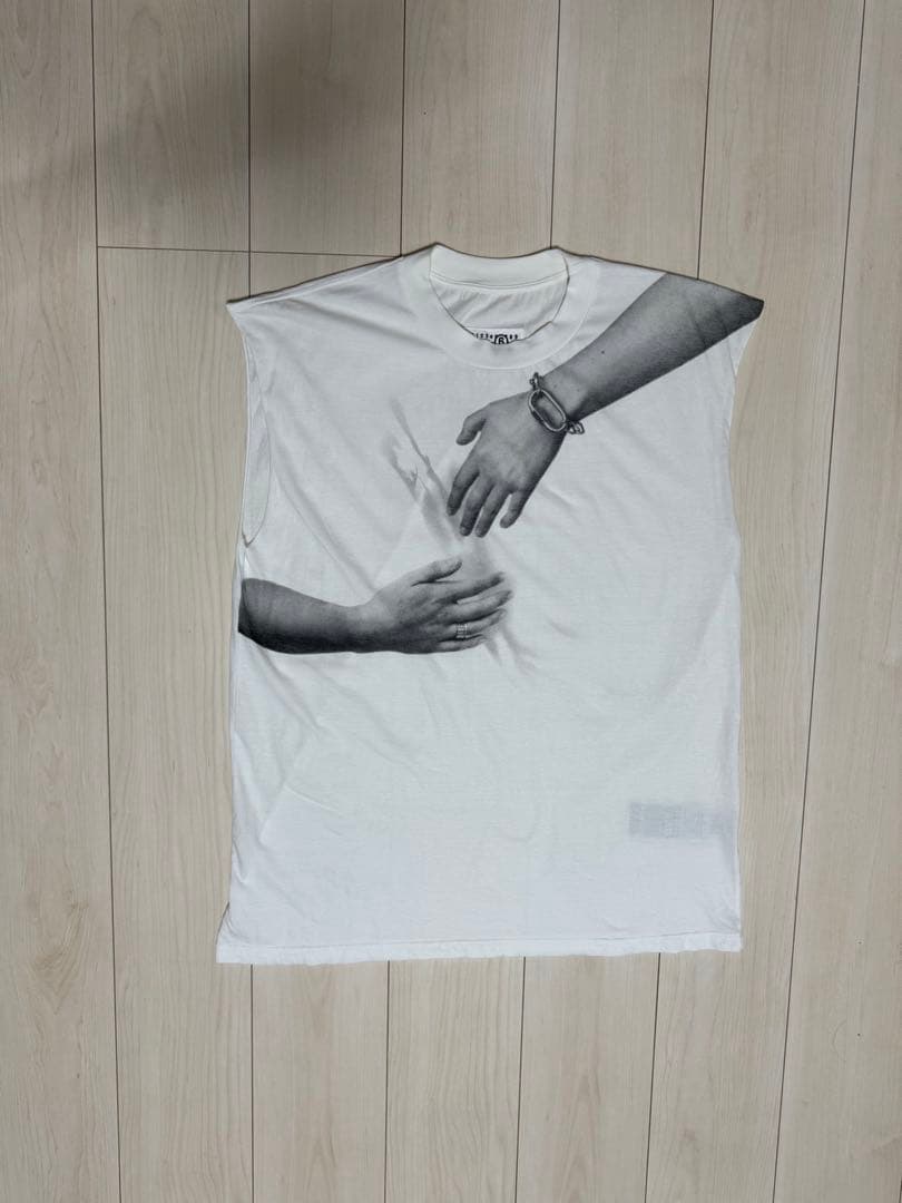 MM6 MAISON MARGIELA オフホワイト プリントTシャツ