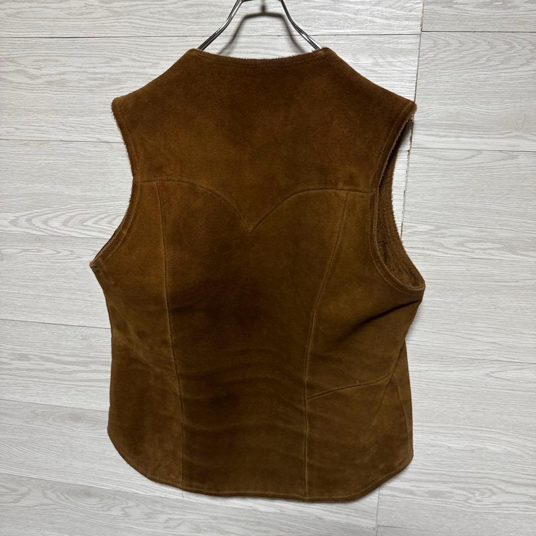 70s Pioneer Wear USA製 スエード ウエスタンベスト 裏ボア