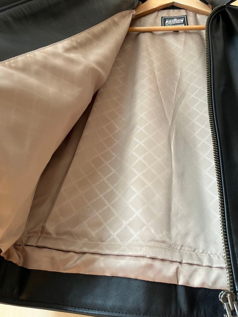 カドヤ襟付きシングルライダースTCR2サイズL /KADOYAレザージャケット