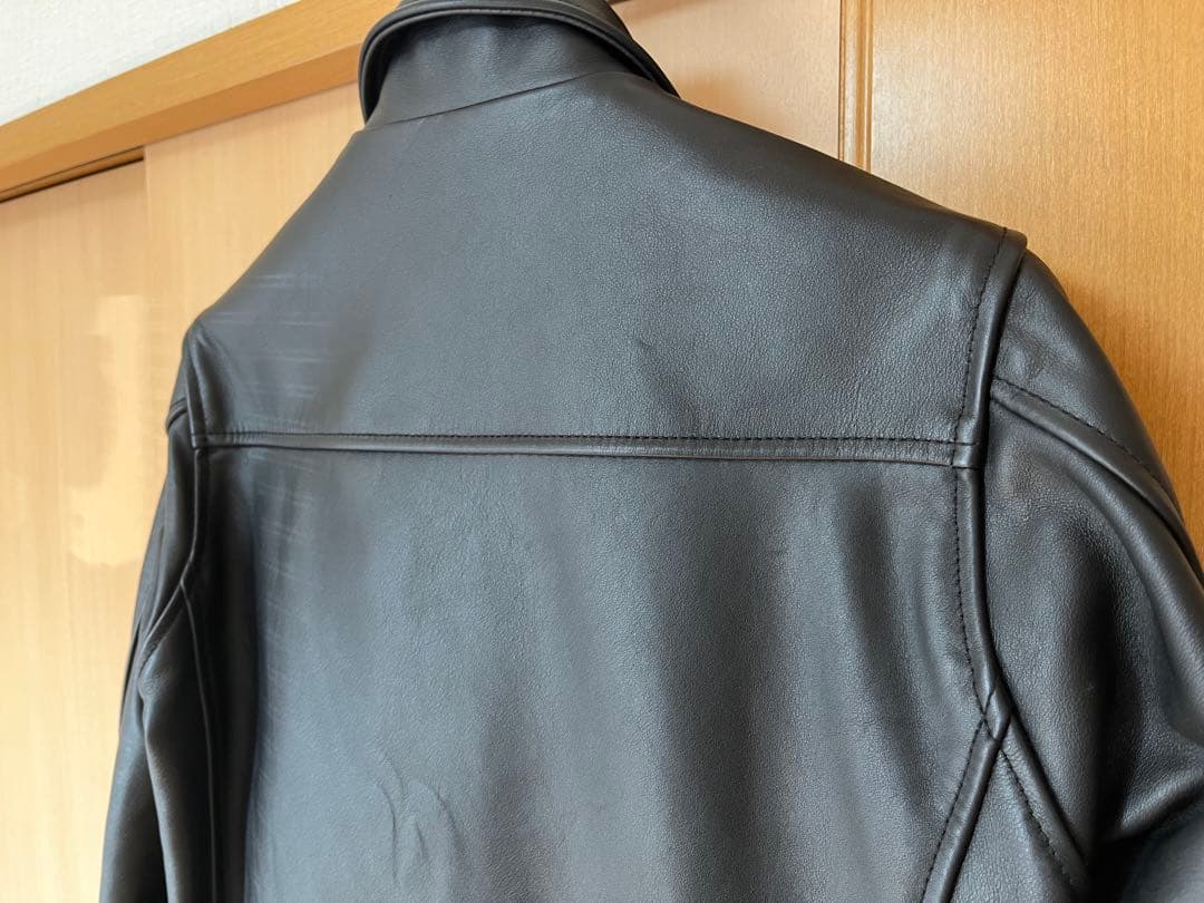 カドヤ襟付きシングルライダースTCR2サイズL /KADOYAレザージャケット