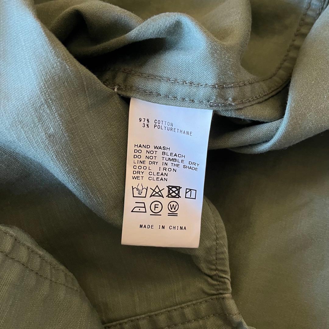 フレームワーク バックサテンミリタリーシャツ ワークシャツ カーキ