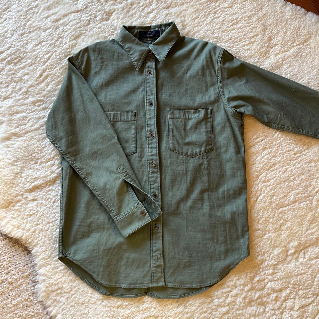 フレームワーク バックサテンミリタリーシャツ ワークシャツ カーキ