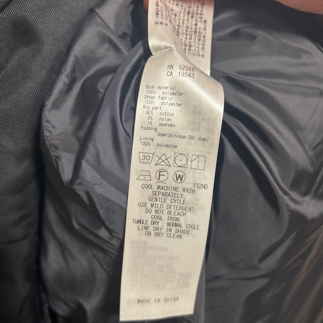 【超美品】23区　洗える/撥水加工　シレータフタ ミドル丈 ダウンコートネイビー