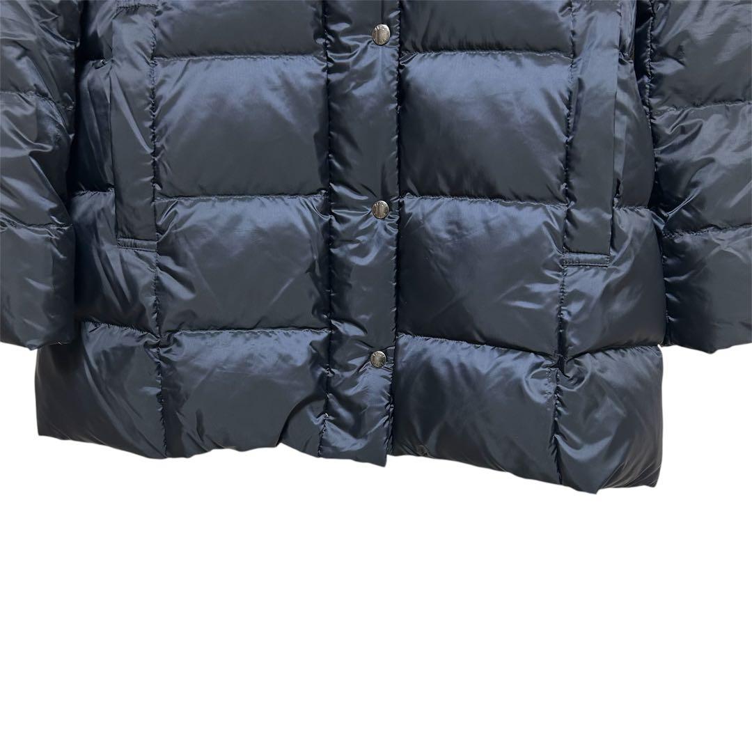 【超美品】23区　洗える/撥水加工　シレータフタ ミドル丈 ダウンコートネイビー