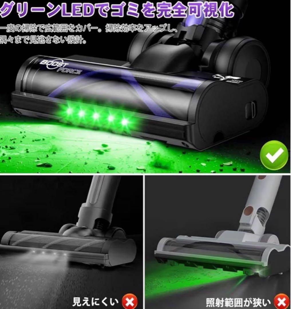 掃除機 コードレス 68000pa超強力吸引・55分連続稼働・自立式