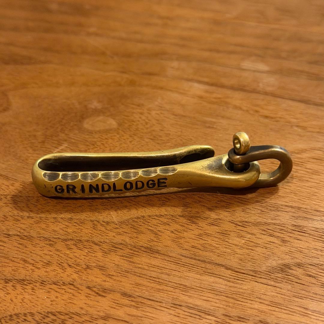 希少 GRINDLODGE グラインドロッヂ 真鍮 キーフック キーホルダー