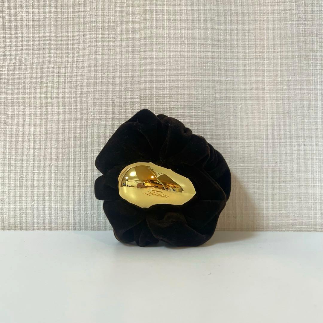 ETICIA レチシア エッグ ベルベット シュシュ ブラウン