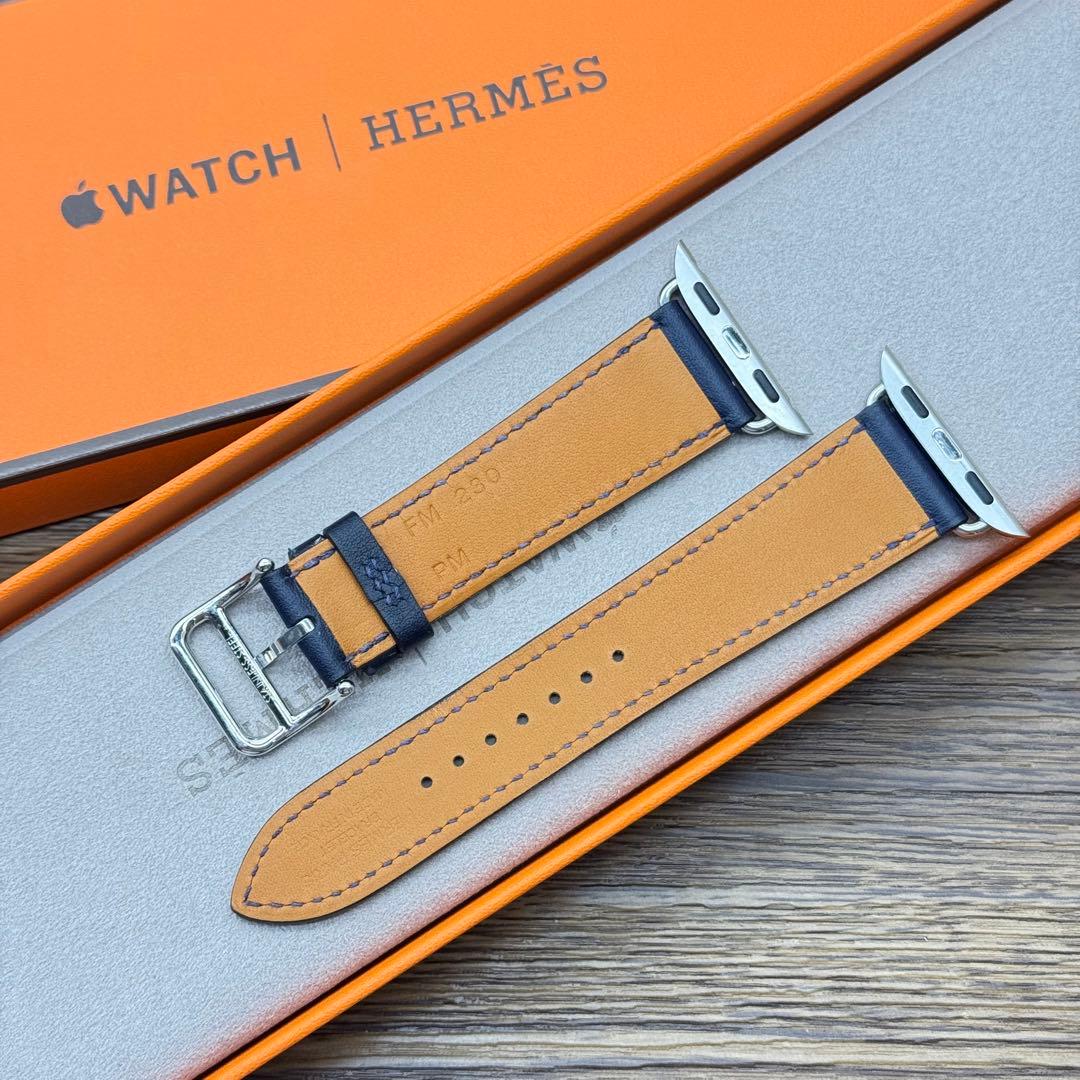 2513 ほぼ未使用　Apple Watch エルメス　ネイビー　レザー