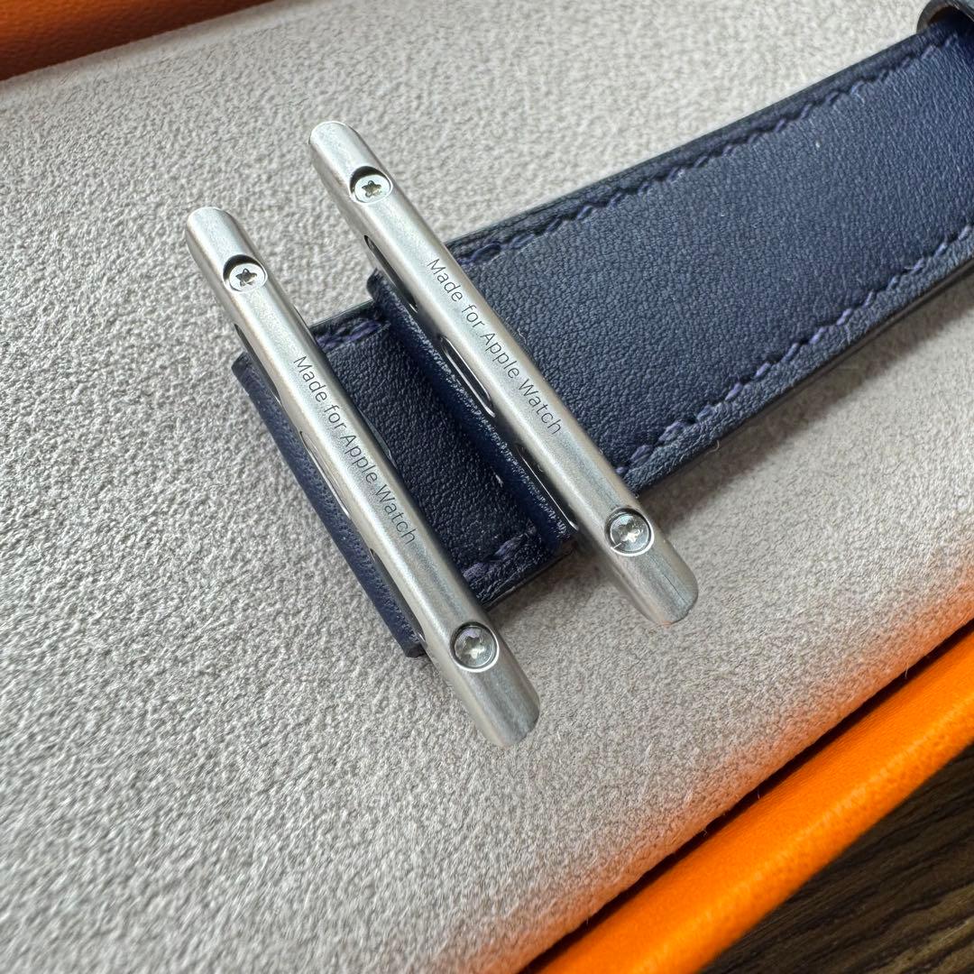 2513 ほぼ未使用　Apple Watch エルメス　ネイビー　レザー