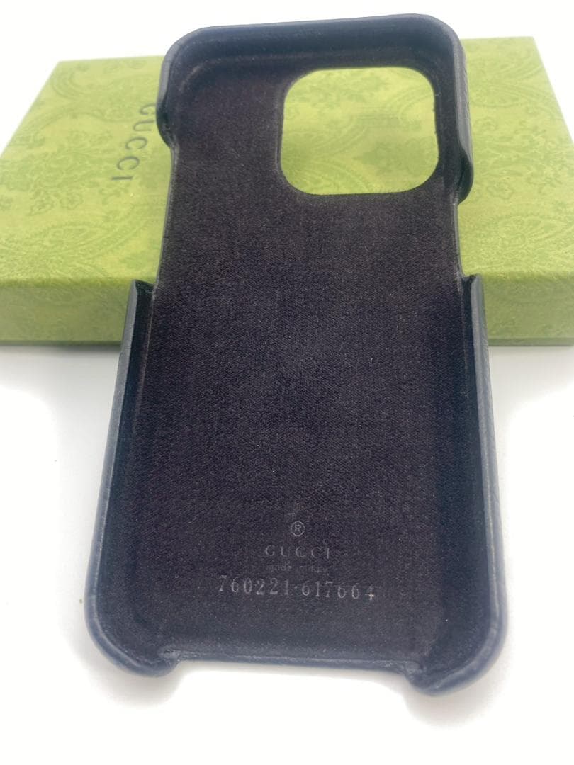 GUCCI iPhone15Pro ケース ジャンボGG 黒 レザー