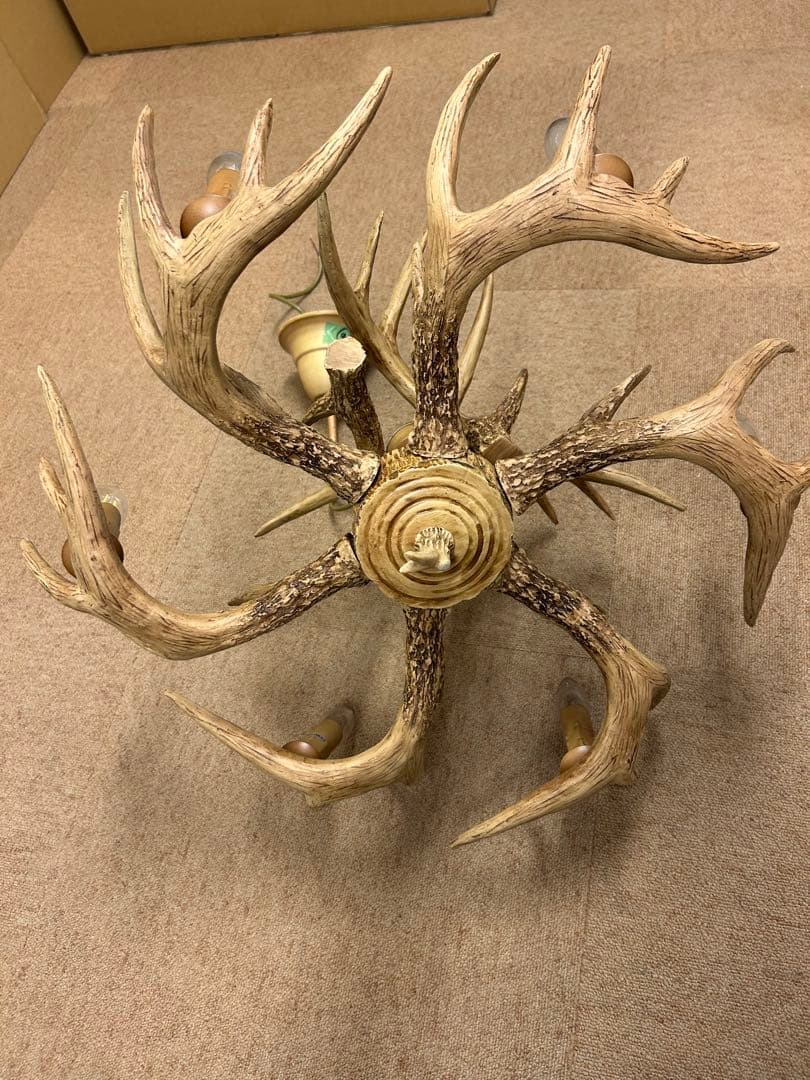 （中古）北欧 鹿の角 ライト⑨天井照明器具シーリングライト シャンデリア