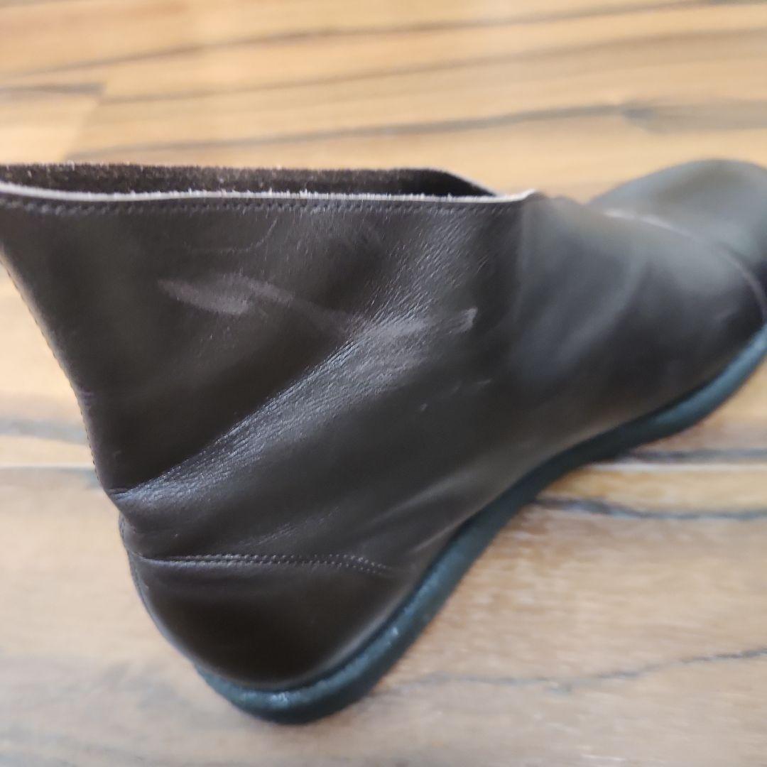 ヨーガンレール　ブラウン レザー ブーティ スリッポン